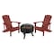 Flash Furniture 2 Red Adirondack Chairs & Star and Moon Fire Pit JJ-C145012-32D-RED-GG - alternate 6